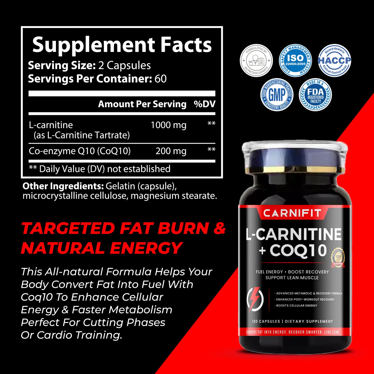 L-Carnitine 1000mg & CoQ10 200mg