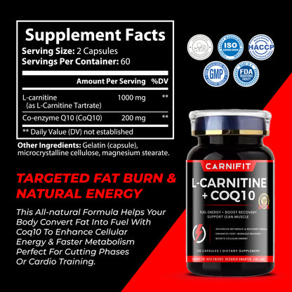 L-Carnitine 1000mg & CoQ10 200mg